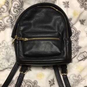 Black leather bag